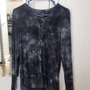 American Eagle lace up top size S